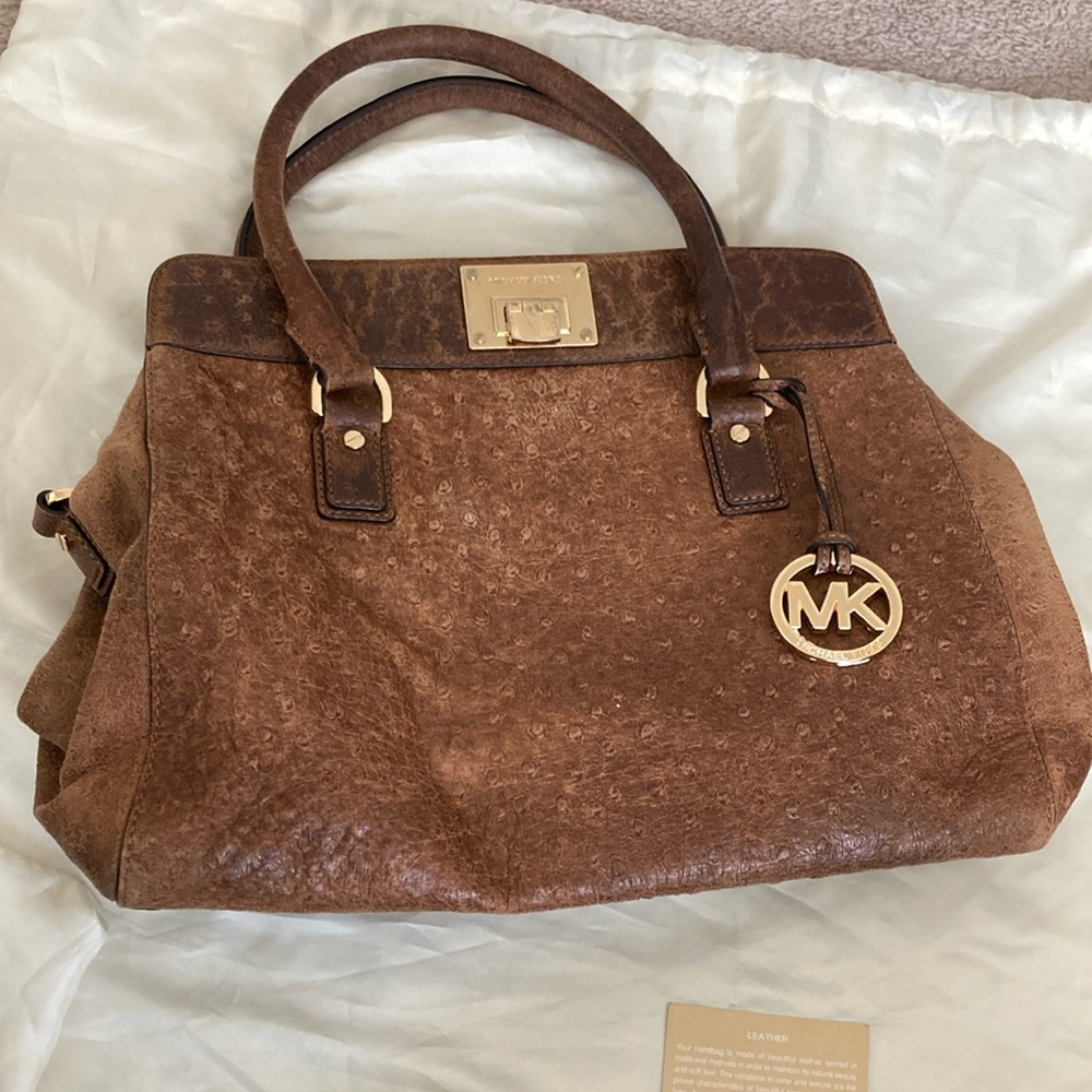 Michael Kors Brown Ostrich Handbag